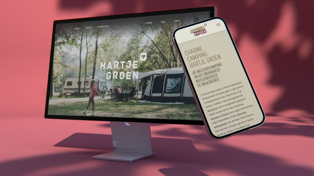 De vernieuwde WordPress website van charme camping Hartje Groen in Schaijk