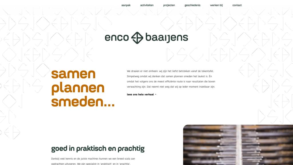 Enco Baaijens homepagina screenshot
